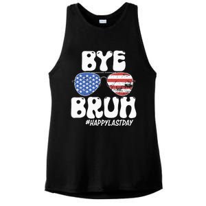 Bye Bruh Teacher Happy Last Day Of School Summer Ladies PosiCharge Tri-Blend Wicking Tank