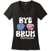 Bye Bruh Teacher Happy Last Day Of School Summer Women's V-Neck T-Shirt