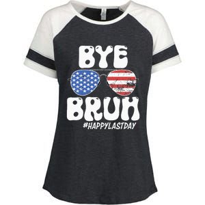 Bye Bruh Teacher Happy Last Day Of School Summer Enza Ladies Jersey Colorblock Tee