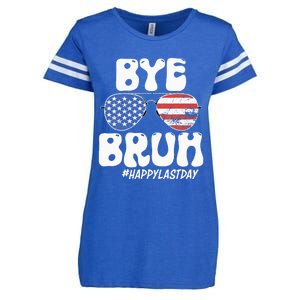 Bye Bruh Teacher Happy Last Day Of School Summer Enza Ladies Jersey Football T-Shirt