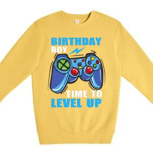 Birthday Boy Time To Level Up Video Game Boy Premium Crewneck Sweatshirt