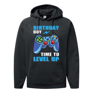 Birthday Boy Time To Level Up Video Game Boy Performance Fleece Hoodie