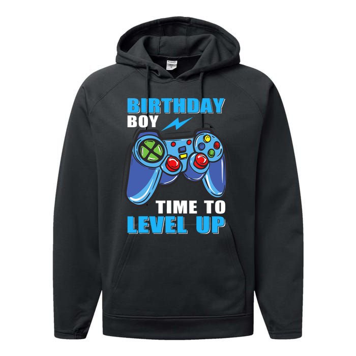 Birthday Boy Time To Level Up Video Game Boy Performance Fleece Hoodie