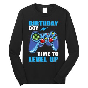 Birthday Boy Time To Level Up Video Game Boy Long Sleeve Shirt