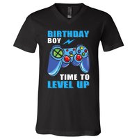 Birthday Boy Time To Level Up Video Game Boy V-Neck T-Shirt