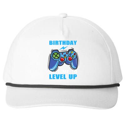 Birthday Boy Time To Level Up Video Game Boy Snapback Five-Panel Rope Hat