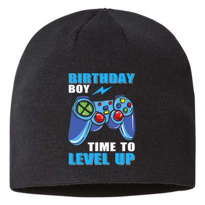 Birthday Boy Time To Level Up Video Game Boy Sustainable Beanie