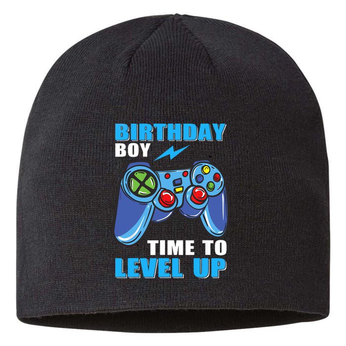 Birthday Boy Time To Level Up Video Game Boy Sustainable Beanie