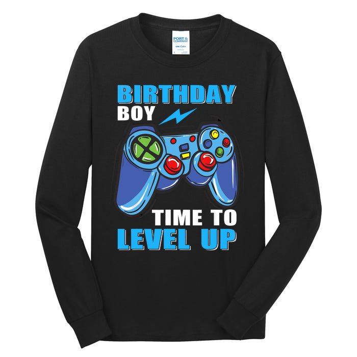 Birthday Boy Time To Level Up Video Game Boy Tall Long Sleeve T-Shirt