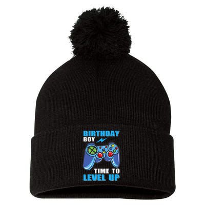 Birthday Boy Time To Level Up Video Game Boy Pom Pom 12in Knit Beanie