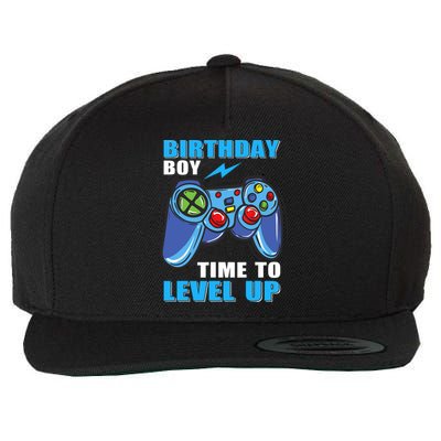 Birthday Boy Time To Level Up Video Game Boy Wool Snapback Cap