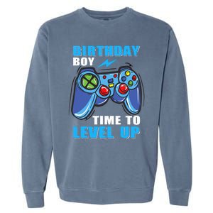 Birthday Boy Time To Level Up Video Game Boy Garment-Dyed Sweatshirt