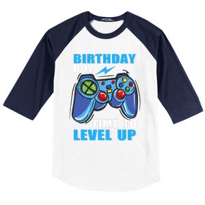 Birthday Boy Time To Level Up Video Game Boy Baseball Sleeve Shirt