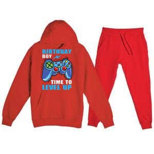 Birthday Boy Time To Level Up Video Game Boy Premium Hooded Sweatsuit Set