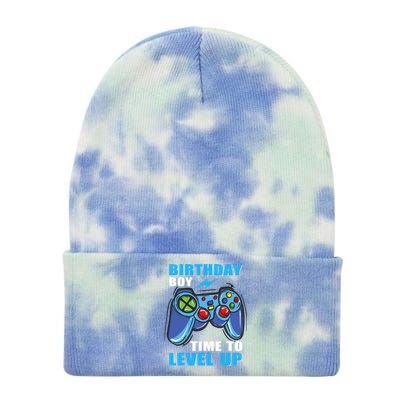 Birthday Boy Time To Level Up Video Game Boy Tie Dye 12in Knit Beanie