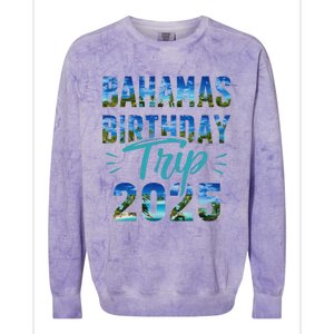 Bahamas Birthday Trip Vacation 2025 Party Cruise Crew Colorblast Crewneck Sweatshirt