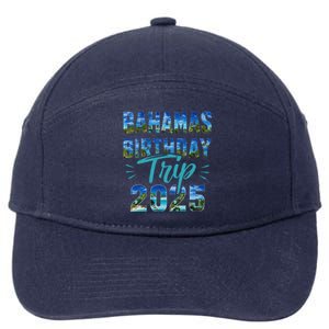 Bahamas Birthday Trip Vacation 2025 Party Cruise Crew 7-Panel Snapback Hat