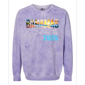 Bahamas Birthday Trip 2025 Vacation Party Crew Cruise Colorblast Crewneck Sweatshirt