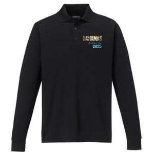 Bahamas Birthday Trip 2025 Vacation Party Crew Cruise Performance Long Sleeve Polo