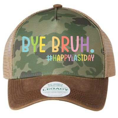 Bye Bruh Teacher Happy Last Day Of School Hello Summer Funny Legacy Tie Dye Trucker Hat