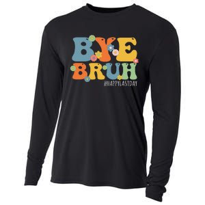 Bye Bruh Teacher Happy Last Day of School Hello Summer Funny Cooling Performance Long Sleeve Crew