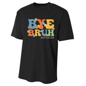 Bye Bruh Teacher Happy Last Day of School Hello Summer Funny Performance Sprint T-Shirt