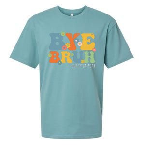 Bye Bruh Teacher Happy Last Day of School Hello Summer Funny Sueded Cloud Jersey T-Shirt