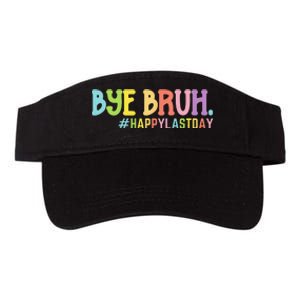 Bye Bruh Teacher Happy Last Day of School Hello Summer Funny Valucap Bio-Washed Visor