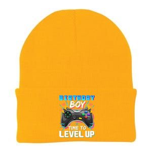 Birthday Boy Time To Level Up Video Game Birthday Gift Boy Knit Cap Winter Beanie