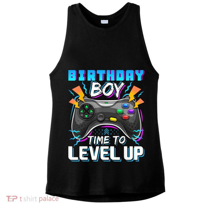 Birthday Boy Time To Level Up Video Game Birthday Gift Boy Ladies PosiCharge Tri-Blend Wicking Tank
