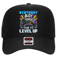 Birthday Boy Time To Level Up Video Game Birthday Gift Boy High Crown Mesh Back Trucker Hat