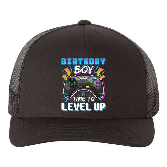 Birthday Boy Time To Level Up Video Game Birthday Gift Boy Yupoong Adult 5-Panel Trucker Hat