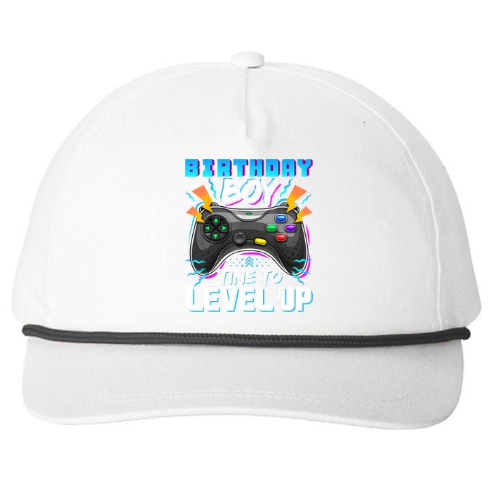 Birthday Boy Time To Level Up Video Game Birthday Gift Boy Snapback Five-Panel Rope Hat