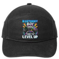 Birthday Boy Time To Level Up Video Game Birthday Gift Boy 7-Panel Snapback Hat