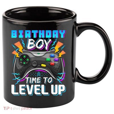 Birthday Boy Time To Level Up Video Game Birthday Gift Boy 11oz C Handle Ceramic Mug