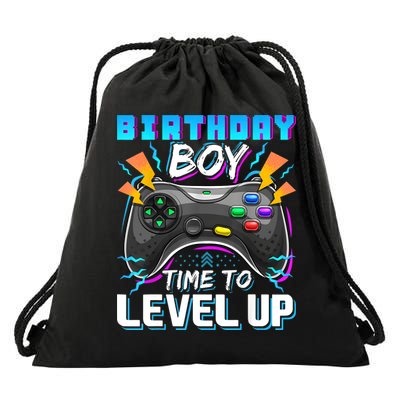 Birthday Boy Time To Level Up Video Game Birthday Gift Boy Drawstring Bag