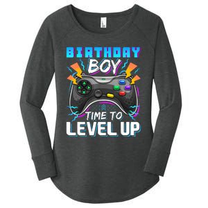 Birthday Boy Time To Level Up Video Game Birthday Gift Boy Women's Perfect Tri Tunic Long Sleeve Shirt