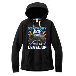 Birthday Boy Time To Level Up Video Game Birthday Gift Boy Women's Fleece Hoodie