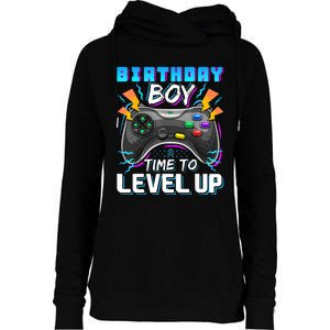 Birthday Boy Time To Level Up Video Game Birthday Gift Boy Womens Funnel Neck Pullover Hood