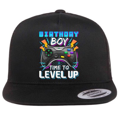 Birthday Boy Time To Level Up Video Game Birthday Gift Boy Flatbill Hat