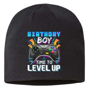 Birthday Boy Time To Level Up Video Game Birthday Gift Boy Sustainable Beanie