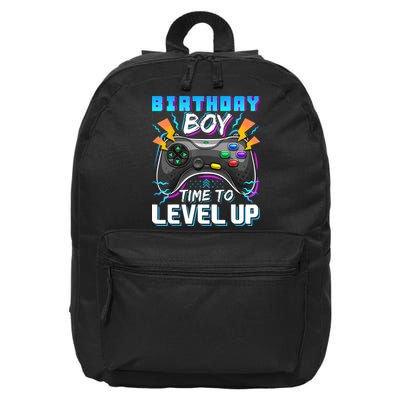 Birthday Boy Time To Level Up Video Game Birthday Gift Boy 16 in Basic Backpack