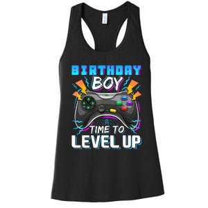 Birthday Boy Time To Level Up Video Game Birthday Gift Boy Women's Racerback Tank