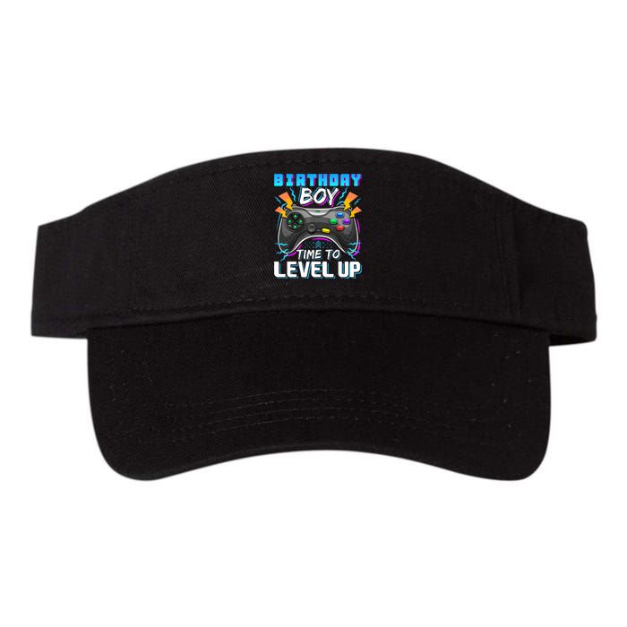 Birthday Boy Time To Level Up Video Game Birthday Gift Boy Valucap Bio-Washed Visor