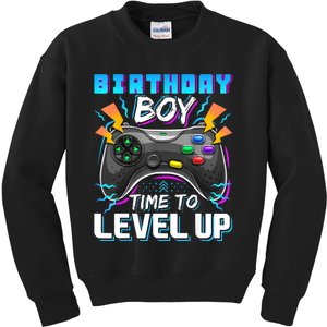 Birthday Boy Time To Level Up Video Game Birthday Gift Boy Kids Sweatshirt