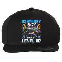 Birthday Boy Time To Level Up Video Game Birthday Gift Boy Wool Snapback Cap