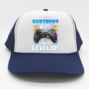 Birthday Boy Time To Level Up Video Game Birthday Gift Boy Trucker Hat