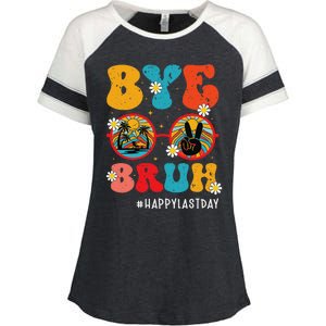 Bye Bruh Teacher Happy Last Day of School Hello Summer Funny Enza Ladies Jersey Colorblock Tee