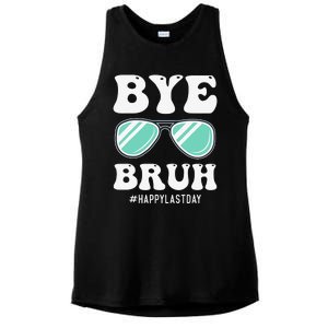 Bye Bruh Teacher Happy Last Day of School Hello Summer Funny Ladies PosiCharge Tri-Blend Wicking Tank