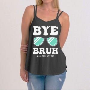 Bye Bruh Teacher Happy Last Day of School Hello Summer Funny Women's Strappy Tank